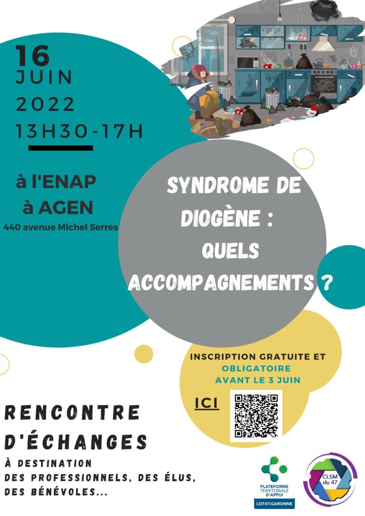 Affiche de la rencontre d'échanges organisée sur le thème du syndrome de Diogène