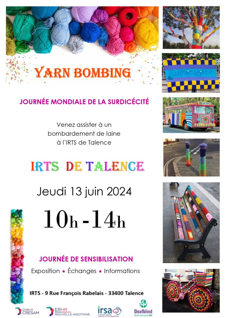 Affiche sur l'événement bombardement de laine pour fêter la journée mondiale de la surdicécité.